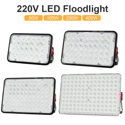 Outdoor 220V LED Floodlight 400W 200W 100W 50W LED Street Spotlight Lamp IP66 Waterproof Led Flood Light for Home Lighting