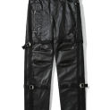 Leather Pants For Man Brushed Wax High Street Straight 2024 New Spring Summer Trendy Archival Fashion