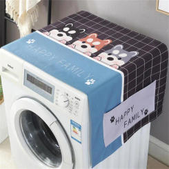 Refrigerator Dust-Proof Cover Washing Machine Cover with Storage Pockets Bags Universal Sunscreen Covers Kitchen Christmas Decor