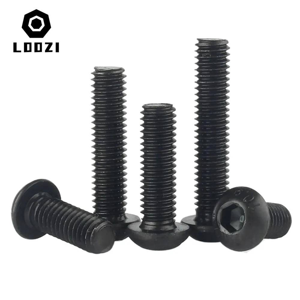 Description Picture 5 of item280/450pcs M2 M3 Steel Hex Hexagon Socket Button Round Head Screw Set Allen Bolt Nut Washer Kit Box Black Grade 10.9