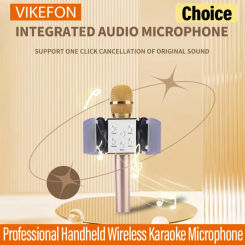 Professional Handheld Wireless Karaoke Microphone USB Speaker Microphone for Kids Music Player Singing Recorder KTV Gift Friend