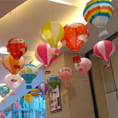 1pc Ceremony Holiday Party Folding Paper Lantern Hot Air Balloon Shape 30/40cm Pink Blue For Kids Baptism Birthday Wedding Decor