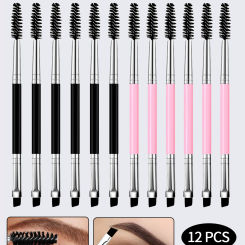 12Pcs Dual Ended Eyebrow Brush Set Double Eyebrow brush Head Eye Shadow Brush Eye Makeup Brushes for Eyelash brush