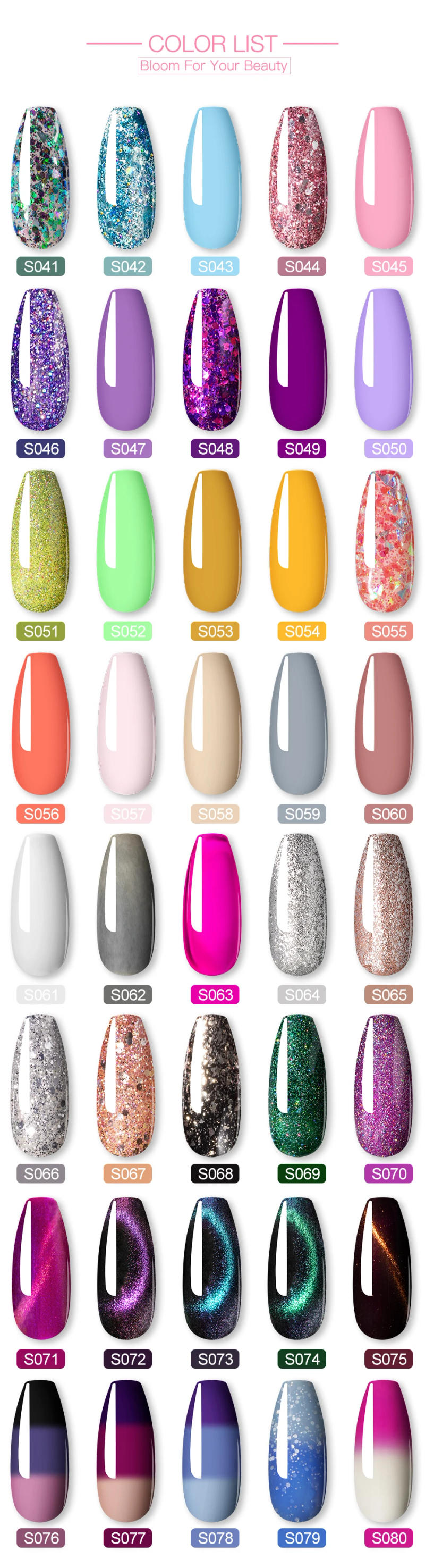 Description Picture 2 of itemROSALIND Shiny Gel Nail Polish Hybrid Varnish UV Cat Eye Nail Gel Semi Permanent Matt Base Top Coat For Manicure Art Nail Polish