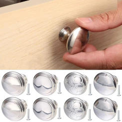 2Pcs/Set Furniture Hardware Drawer Knobs with Screws Kitchen Home Single-hole Pull Stainless Steel Cupboard Cabinet Door Handles