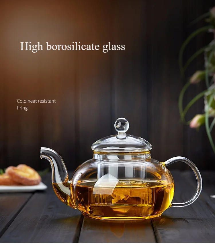 Description Picture 2 of item400ml/1000ml Heat-resistant Glass Tea Pot Flower Kettle Kung Fu Teawear Set Tea Strainer Infuser Puer Oolong Barley Pot Teaware