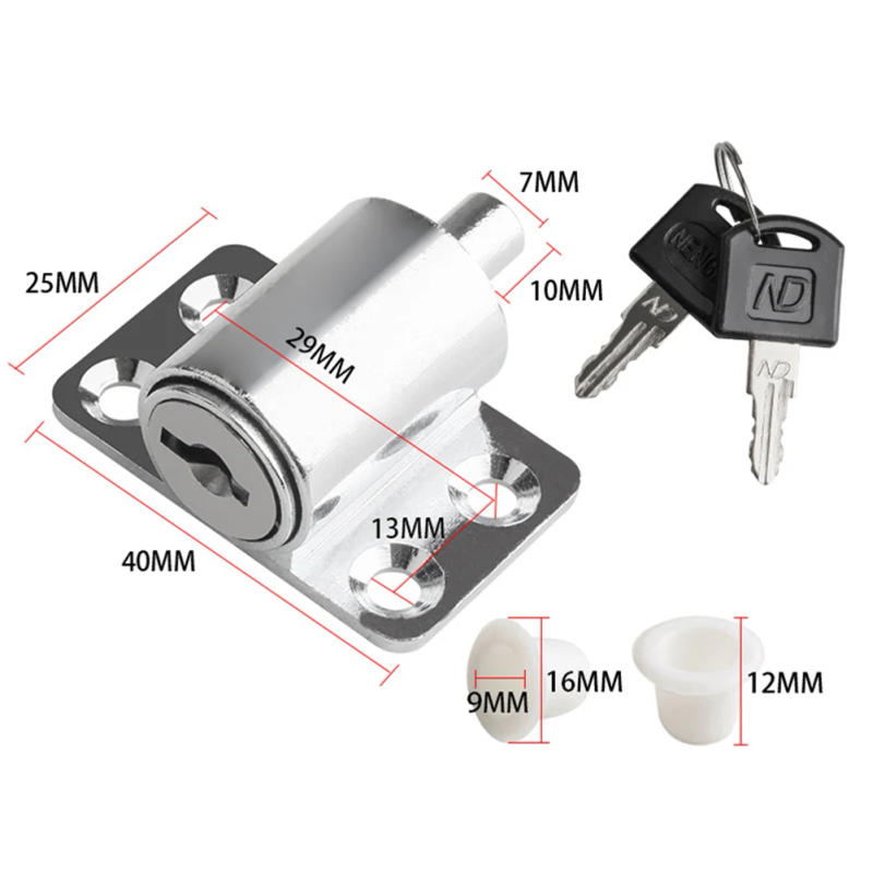 Description Picture 3 of item1set Sliding Door Window Locks With 2 Keys Pet Safety Protection Antitheft Security Aluminum Alloy Lock Catches Set White Black