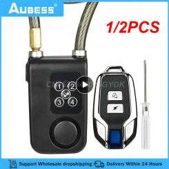 1/2PCS Smart Alarm Lock Anti-Theft Chain For Bike Gate APP Wireless Remote Control Blue Electric Door Spiral Four-digit