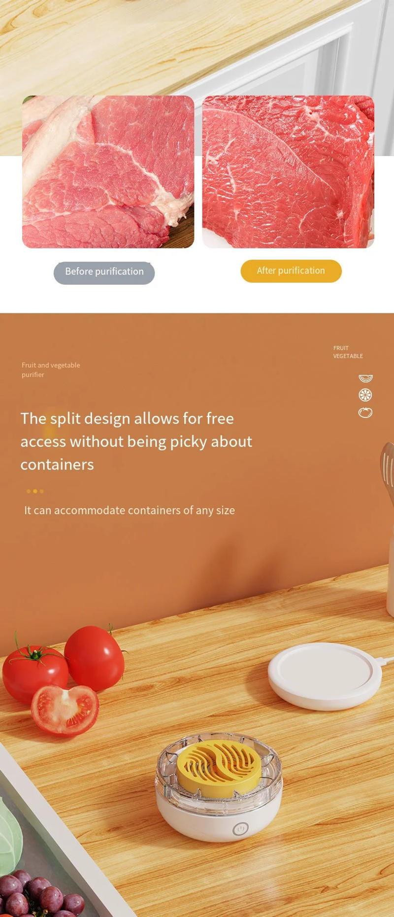 Description Picture 5 of itemPortable Automatic Food Cleaner Machine - Household Fruit Vegetable Washing Machine for Fully Immersive Ingredient Cleaning