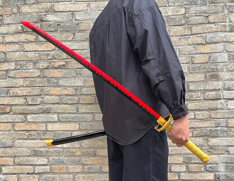 Description Picture 6 of item104cm Demon Slayer Katana Swords Tanjirou Zenitsu Katana Fake Sword Killer Devils Real Size Japanese Anime Cosplay Prop Toy Gift