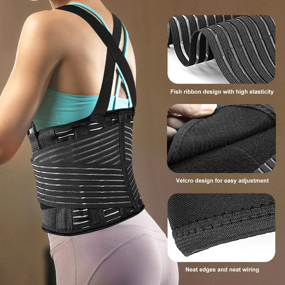 Description Picture 4 of item1 Pcs Lower Back Brace with Suspenders | Back Support Belt for Men & Women | Adjustable Work Back Brace for Moving Construction