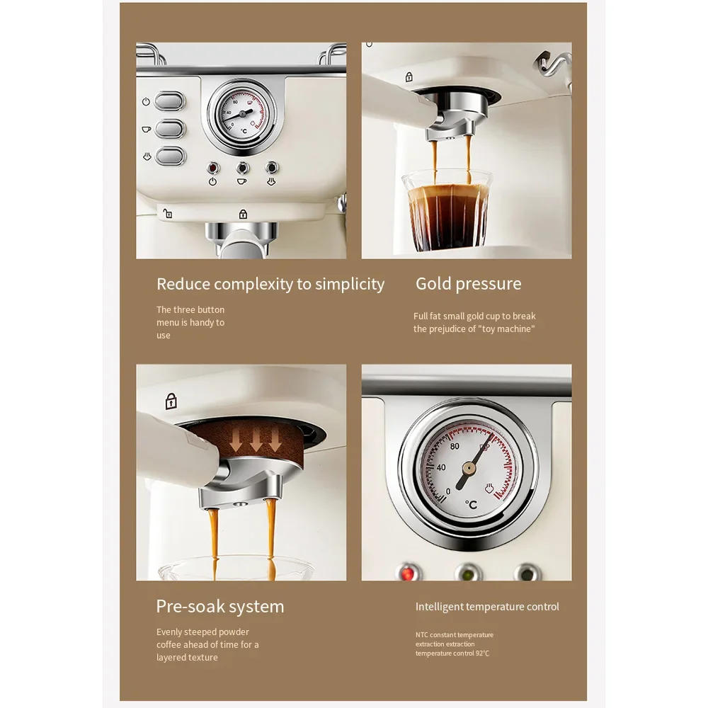Description Picture 4 of itemHouselin Espresso Coffee Machine 20 Bar, Professional Espresso Maker Cappuccino Machine with Steam Milk Frother