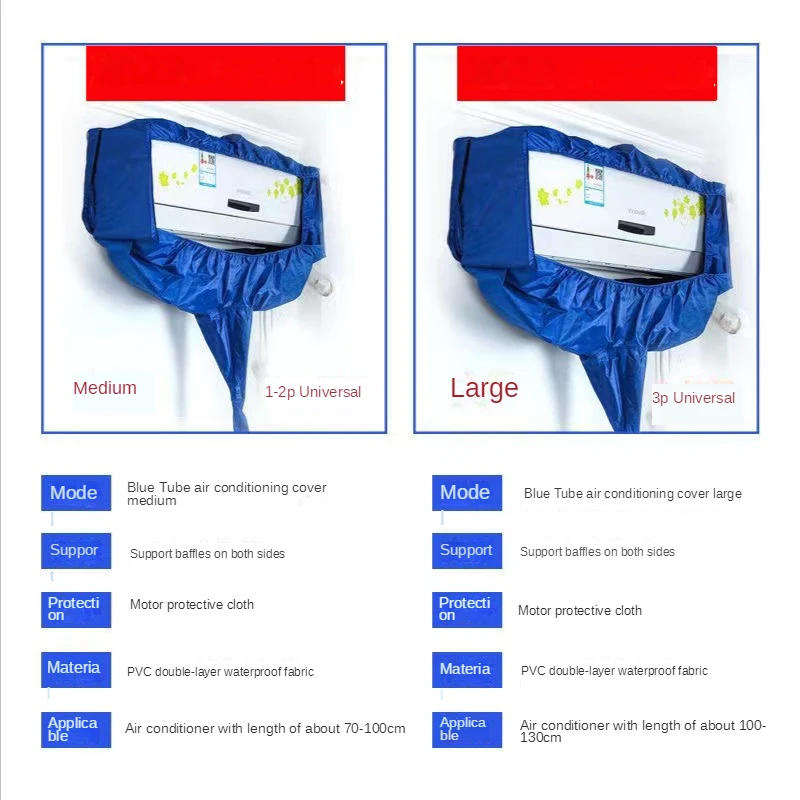 Description Picture 2 of itemAir Conditioning Cover Washing Wall Mounted Air Conditioner Cleaning Protective Dust Cover Clean Tool Suitable for 1-3P Clea Bag