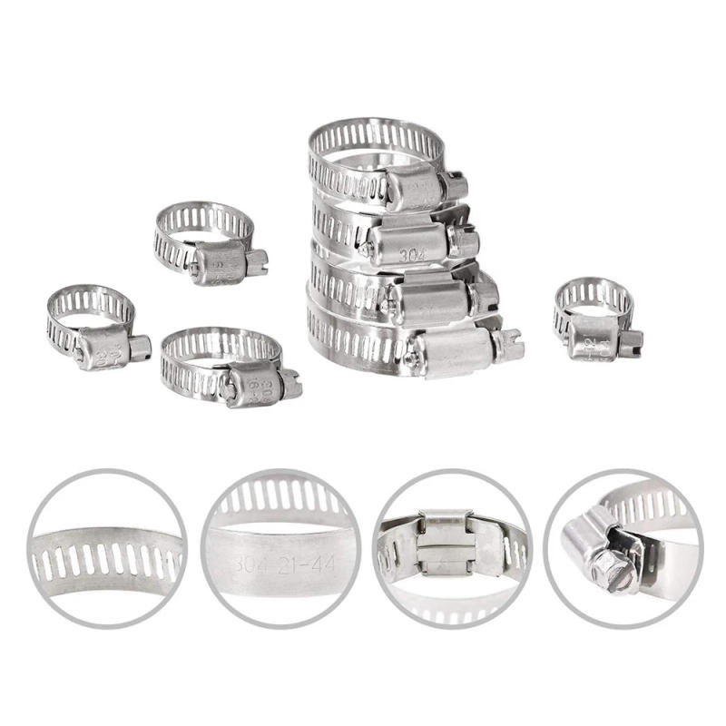 Description Picture 5 of item81Pcs Hose Clamp Adjustable 8mm-44mm 304 Stainless Steel Worm Gear Hose Clip Hose Lock For Water Pipe Plumbing