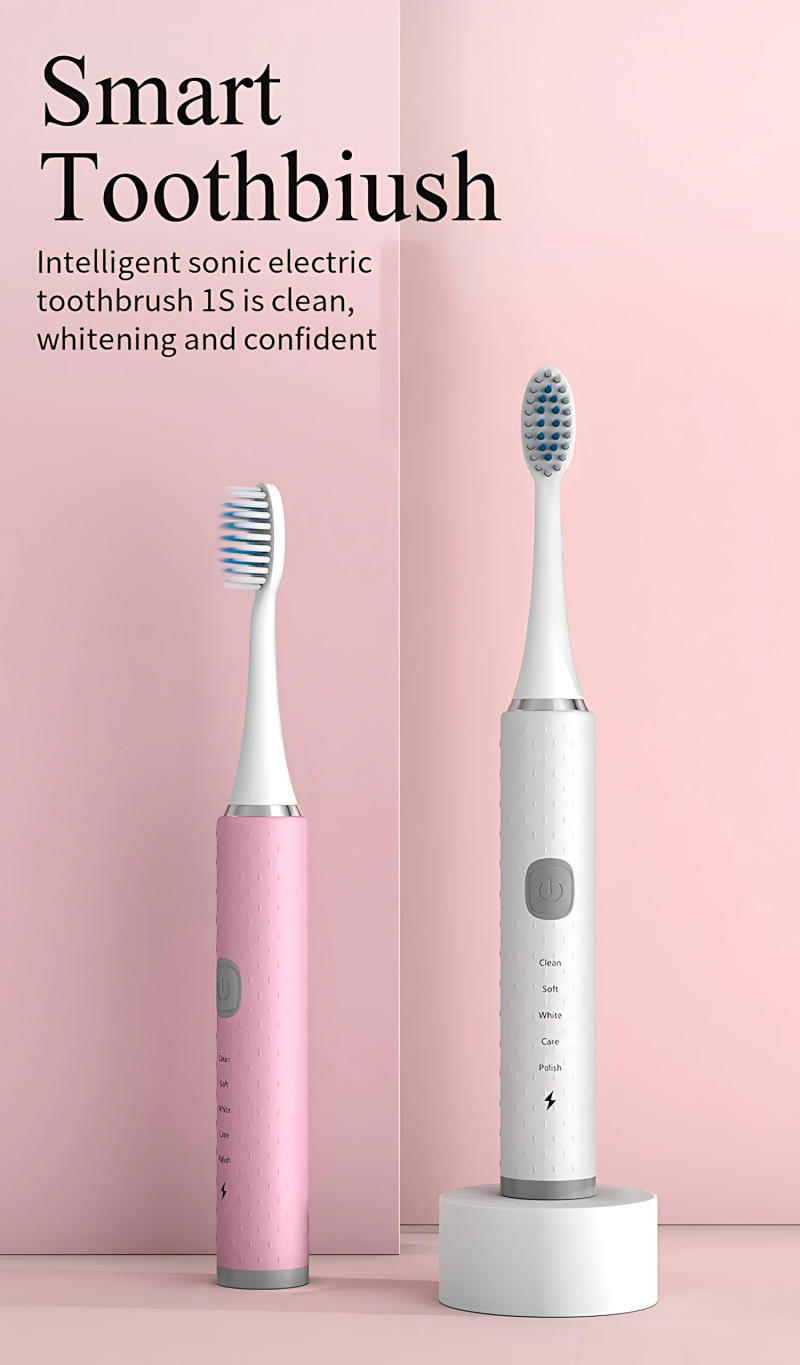 Description Picture 2 of itemUSB Rechargeable Electric Toothbrush + 2 Brush Heads Sonic 5 Files Household Soft Bristle Waterproof Couples Electric Toothbrush