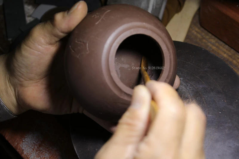 Description Picture 3 of itemPottery Purple Clay Pot Making Special Tools DIY Handmade To Make Ceramic Teapot Cleaning Teapot Inner Wall Scraping Bottom Tool