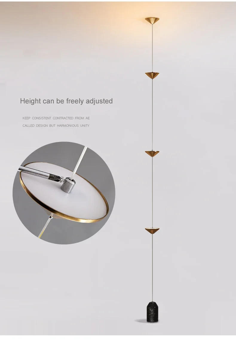 Description Picture 5 of itemMinimalist Wiring Floor Lamp Ceiling Led Decoration Design Hanging Lamp for Bedroom Bedside Hotel Lighting Pendant Light