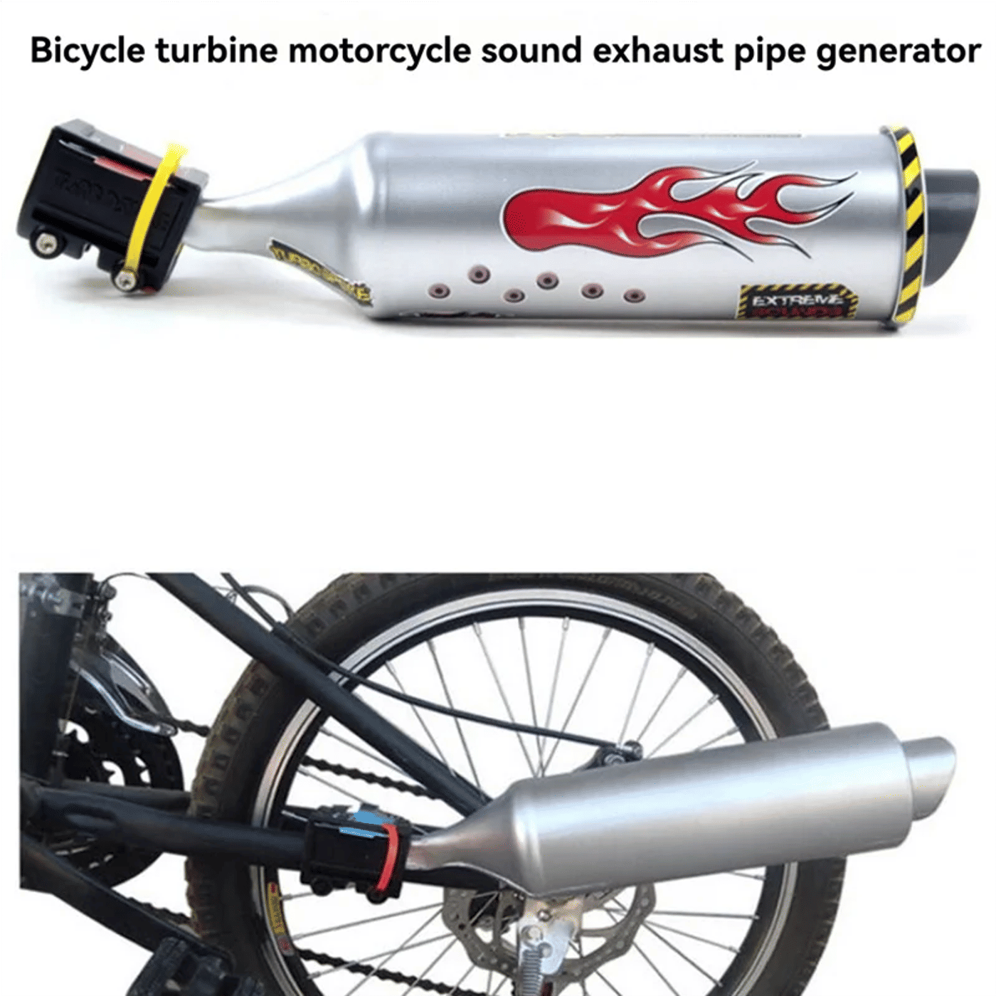 Description Picture 5 of itemABHT-Turbine Motorcycle Sound Effects Generator Exhaust Pipe For Bicycles, Cool Bell Spokes Speaker For Mountain Bike