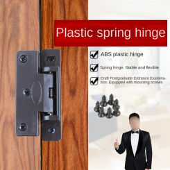 Furniture Plastic spring Hinge hidden Flat loaded hinge for wardrobe Cupboard cabinet door joint connector furniture Hardware