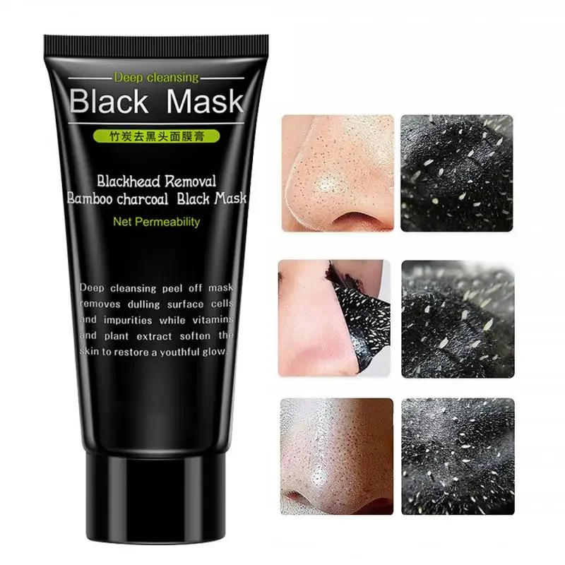Description Picture 6 of itemBamboo Charcoal Blackhead Remover Tearing Mask Deep Cleaning Skin Care Peel Off Masks Oil Control Deep Purifying Black Mud Mask