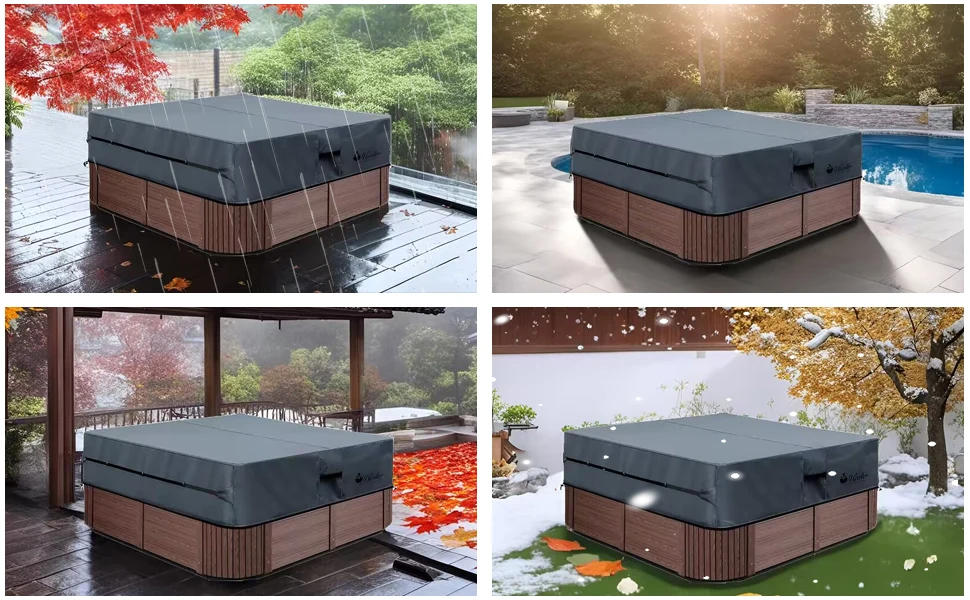 Description Picture 4 of itemUCEDER Waterproof Hot Tub Cover -Outdoor Spa Cover Cap 600D Heavy Duty Polyester Hot