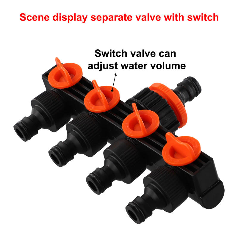 Description Picture 5 of itemGarden Watering Connector Distributor Faucet 4 Way Hose Diverter With Valve Garden Hose Splitter For Outdoor Tap And Faucet