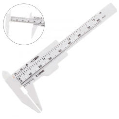 0-80mm Double Scale White Plastic Vernier Caliper with White Mini Measurement Tool for Students / Antique Measurement