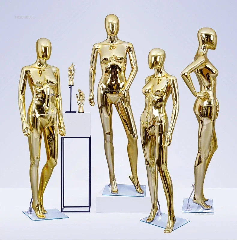 Description Picture 5 of itemModern Gold Mannequins for Women's Clothing Stylish Plastic Full Body Mannequins Simple Adult Mannequins for Clothing Stores L