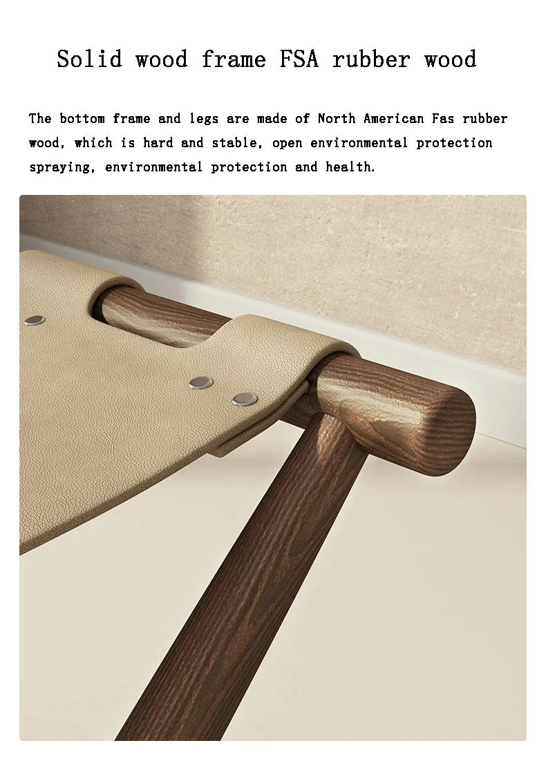 Description Picture 6 of itemNordic Folding Stool Furniture Solid Wood Modern Folding Chairs Living Room Sofa Shoe Changing Footstool Home Mobile Seats chair