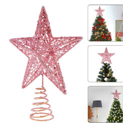 Christmas Pentagon Top Star Tree Topper Exquisite Star Xmas Tree Fake Tree Small Christmas Star Topper Christmas Decorations