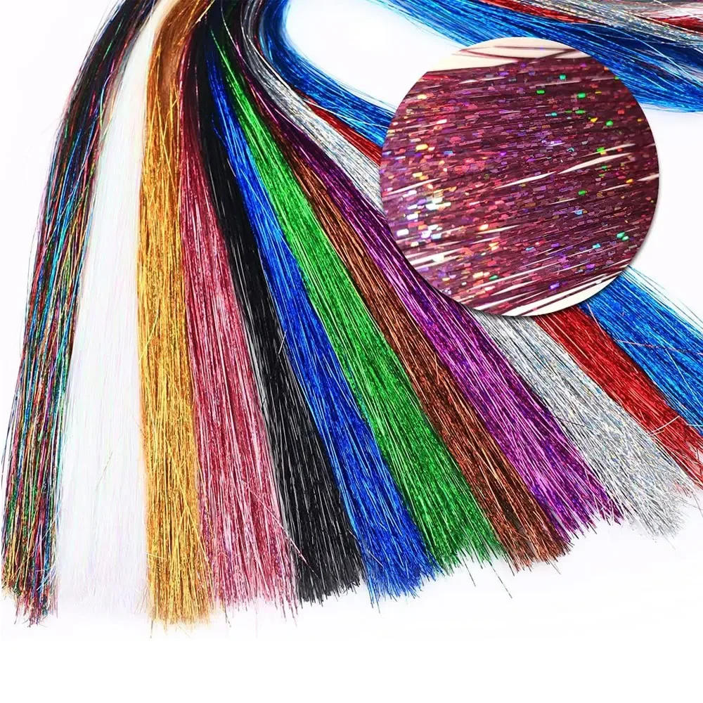 Description Picture 2 of itemSoft Holographic Flat Flash Tinsel Fly Tying Material Pike Trout Streamers Jig Fishing Hook Lure 30-35cm Fishing Accessories