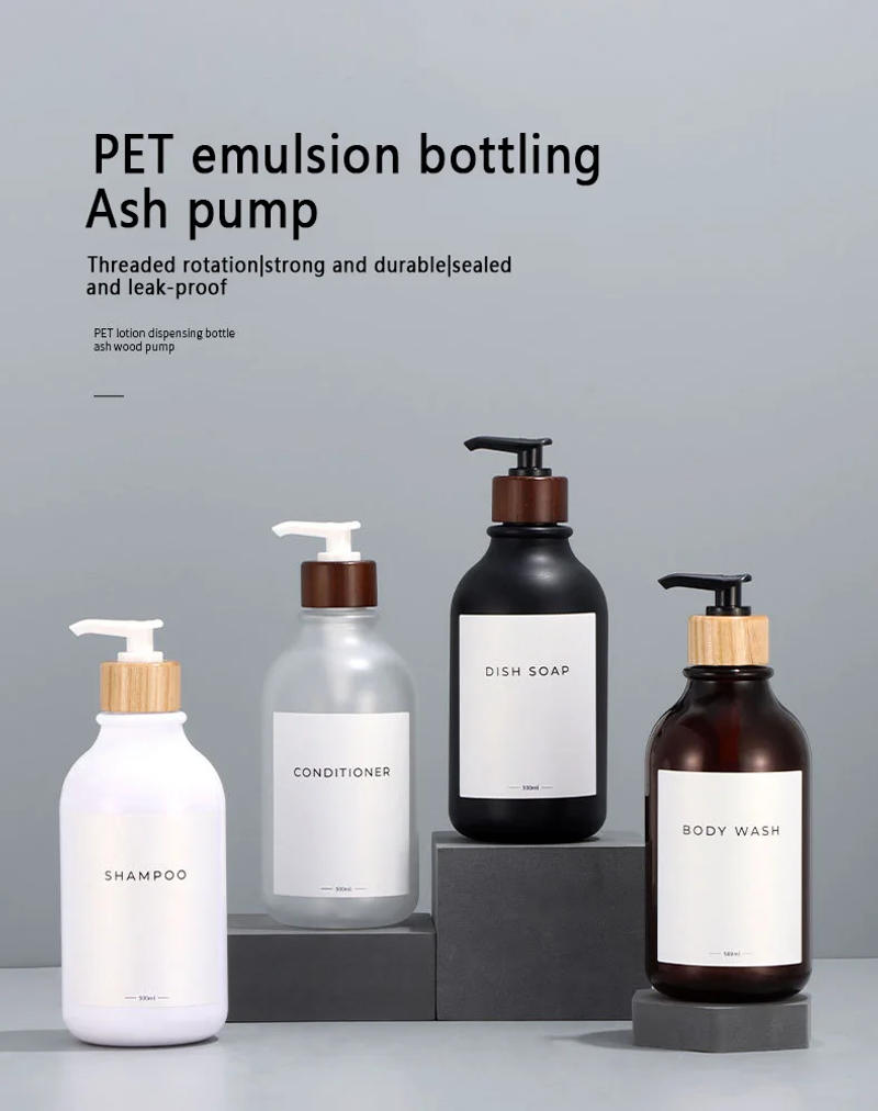 Description Picture 2 of item500ML PET Plastic Emulsion Dispensing Bottle Reusable Press Pump Portable Body Wash Shampoo Storage Bottles Bathroom Accessories