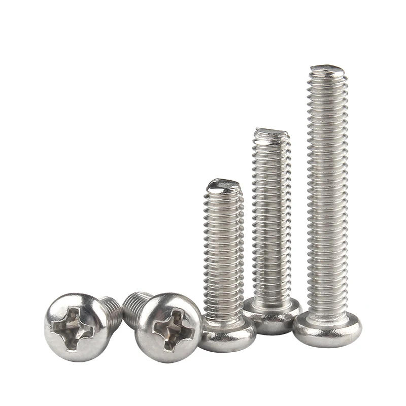 Description Picture 4 of item200/ 100/ 50pcs M1 M1.2 M1.4 M1.6 M1.7 M2 M2.5 M3 M3.5 M4 M5 304 Stainless Steel Phillips Cross Recessed Pan Head Screws DIN7985