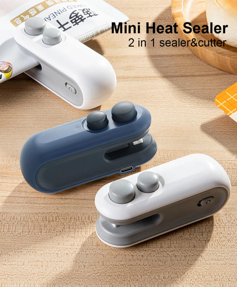 Description Picture 2 of itemMini Heat Bag Sealer Rechargeable Food Packaging Heat Sealer Handheald Plastic Bag Sealing Machine Food Package Clip Bag Sealer