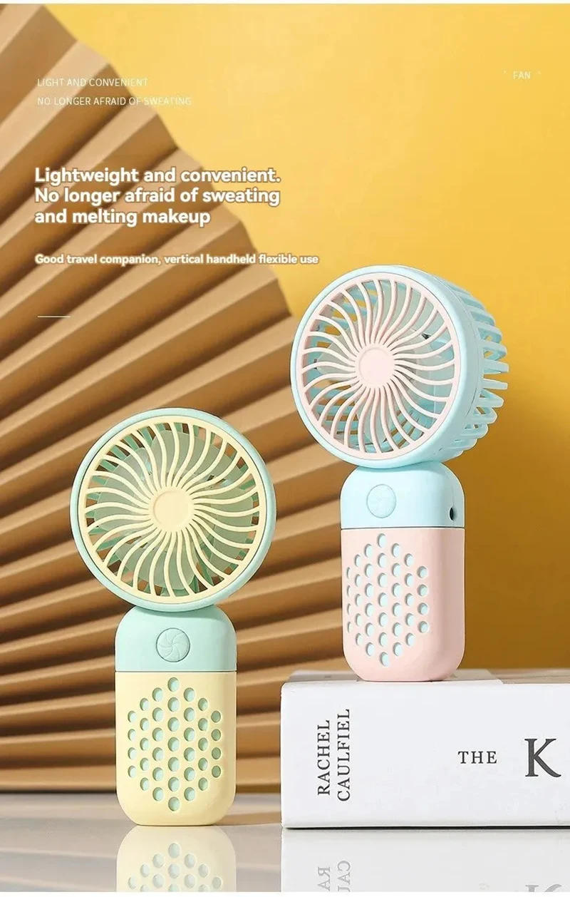 Description Picture 6 of itemHandheld Charging Fan Cartoon Cute Small Student Charging Small Fan Portable Outdoor USB Fan Mini Pocket 2024 New
