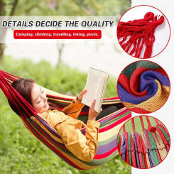 Outdoor Canva Camping Hammock 240*150cm Upgraded Thickened Hammock With Two Anti Roll Balance Beam Hanging Chair Garden swings