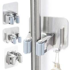 1/2pcs Multi-Purpose Hooks Strong Adhesive Bathroom Storage Hooks Brush Broom Hanger Home Organizer Accessories