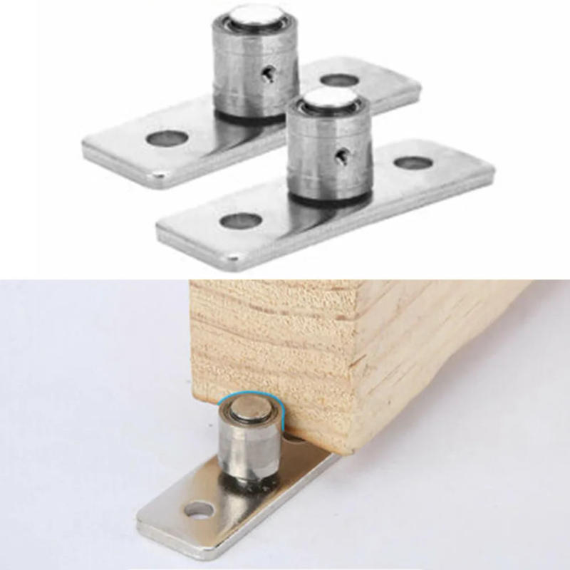 Description Picture 3 of item2Pcs Stainless Steel Barn Door Stopper Flat Stay Roller Guide Bearing Locator Bottom Floor Sliding Door Stop Household Hardware