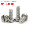 2/5/10/50pcs M1.6 M2 M2.5 M3 M4 M5 M6 M8 M10 GB65 A2-70 304 Stainless Steel Slotted Slot Cap Column Round Head Screw Bolt