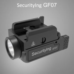 SecurityIng GF07 800 Lumens USB Rechargeable Adjustable 20-21mm Rail Mounted Flashlight Fit for MIL-STD-1913 Rails 3 Modes Light