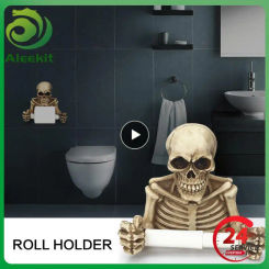 Creative Skull Toilet Paper Holder Wall Mounted Toilet Paper Storage Box Bathroom Storage Box bathroom toilet storage rack