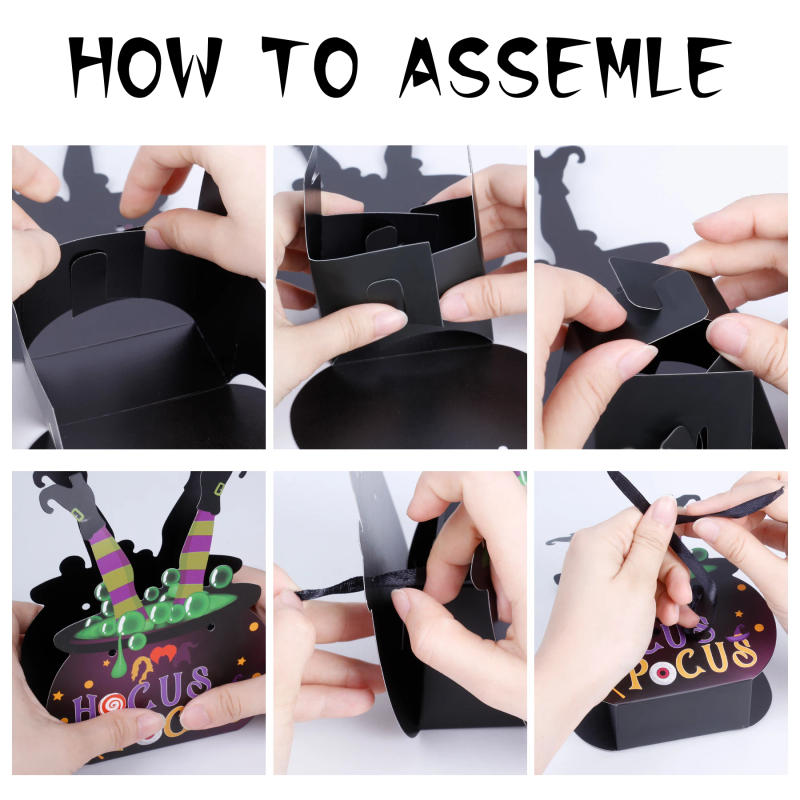 Description Picture 4 of item12PCS/Set, Halloween Witches Legs Pot Party Favor Gift Box, Hocus Witch Pocus Broth Cauldron Soup Bowl Candy Boxes Goodie Bags