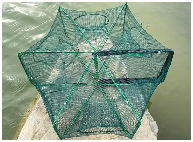Description Picture 5 of item6 Holes Mesh for Fishing Net/Tackle/Cage Folding Crayfish Catcher Casting/Fish Network Crab/Crayfish/Shrimp/Smelt/Eels Traps