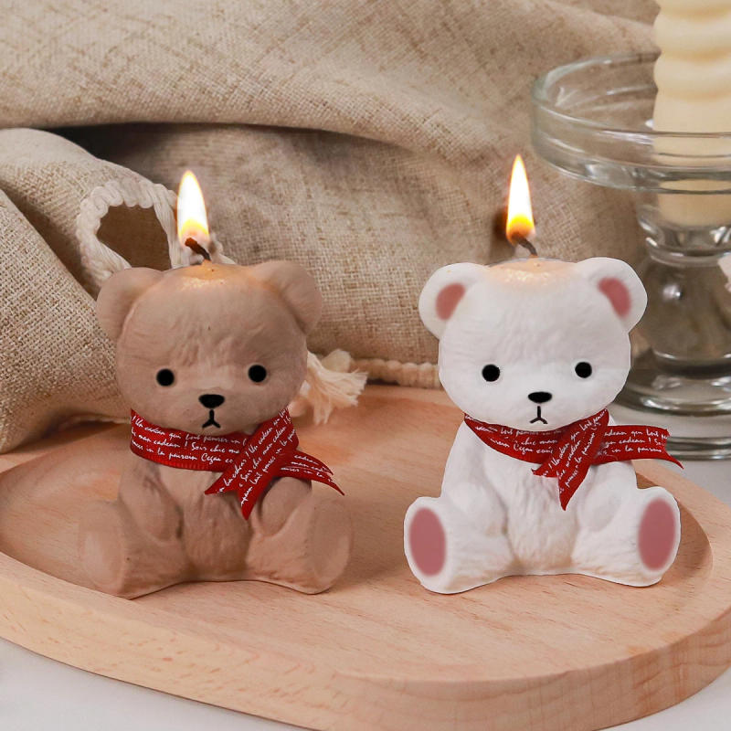 Description Picture 2 of itemDiy Smiling Teddy Bear Silicone Candle Mold 3D Animal Soap Resin Craft Plaster Making Kit Handmade Ice Cube Mold Home Decor Gift