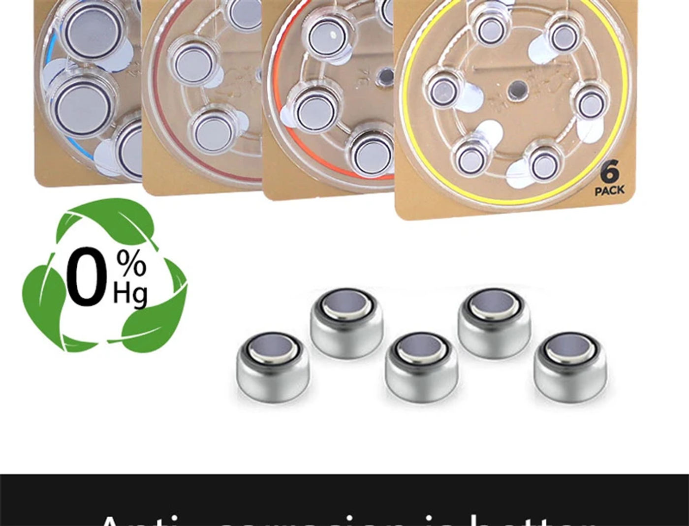 Description Picture 4 of itemHearing Aid Batteries 60PCS / 10 Cards RAYOVAC PEAK 1.45V A312 10 A13 675 PR41 Zinc Air Battery For BTE CIC RIC OE Hearing Aids