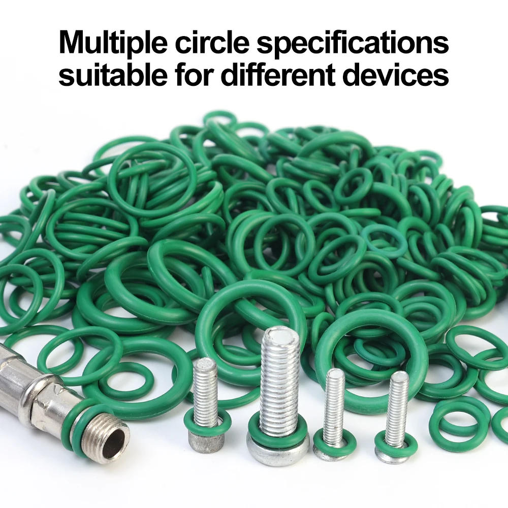 Description Picture 5 of item18Sizes O-Rings Universal Car Air Conditioning Auto Repair Tools Rubber Rings Sealant Rubber Spacer Oil Resistance Washer Round