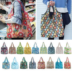 Foldable Shopping Storage Bag Large Capacity Reusable Grocery Bag Eco Friendly Supermarket Shoulder Bag 1pcs