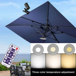 Solar Powered Patio Umbrella Light Remote Control LED Umbrella Lights IP65 Waterproof Power Display for Beach Camping Tent Party