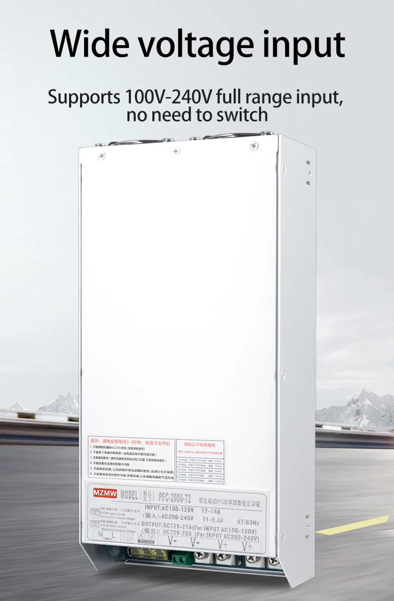 Description Picture 4 of itemMZMW PFC Switching Power Supply RSP 2000W 24/36/48/60/72/110/220V AC/DC Current&Voltage Adjustable Regulator Transformer SMPS