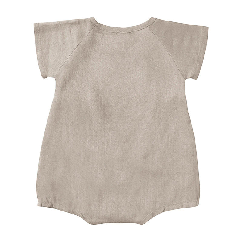 Description Picture 5 of itemInfant Boys Girls Shorts Sleeve Summer Casual Solid Color Self-tied Romper Bodysuit Daily School Party Wear Homewear Sleepwear